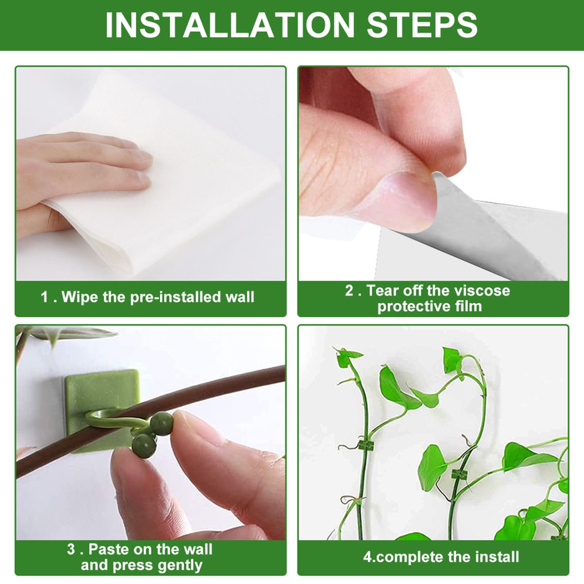 Green Plants Wall-Climbing Holder Self-Adhesive Hook Cirrus