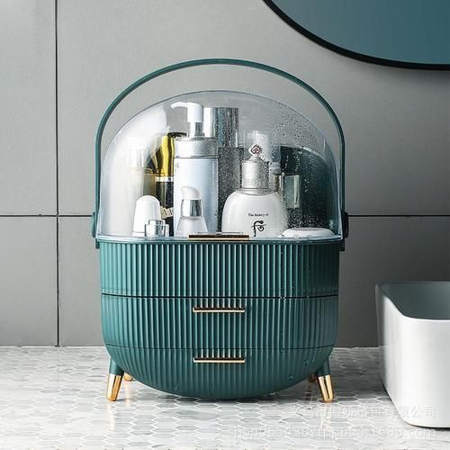 Luxury Cosmetics Storage Box With Drawer Dustproof Makeup Organizer Bedroom Dressing Table Organizer Bathroom Jewelry Storage