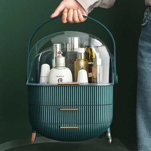 Luxury Cosmetics Storage Box With Drawer Dustproof Makeup Organizer Bedroom Dressing Table Organizer Bathroom Jewelry Storage