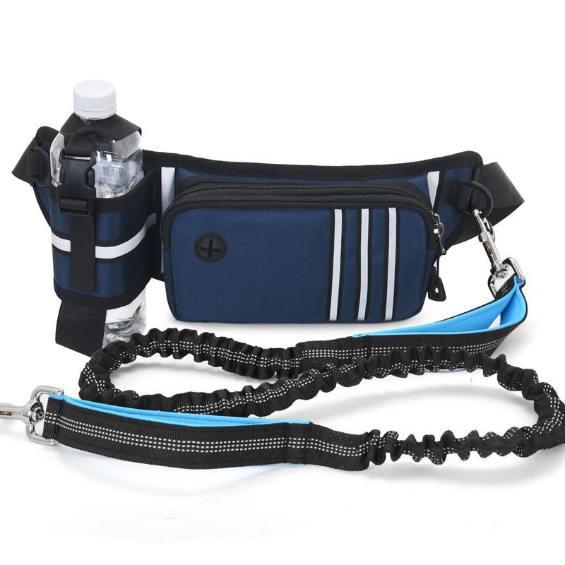 Hands Free Dog Leash Belt Bag With Reflective Strip For