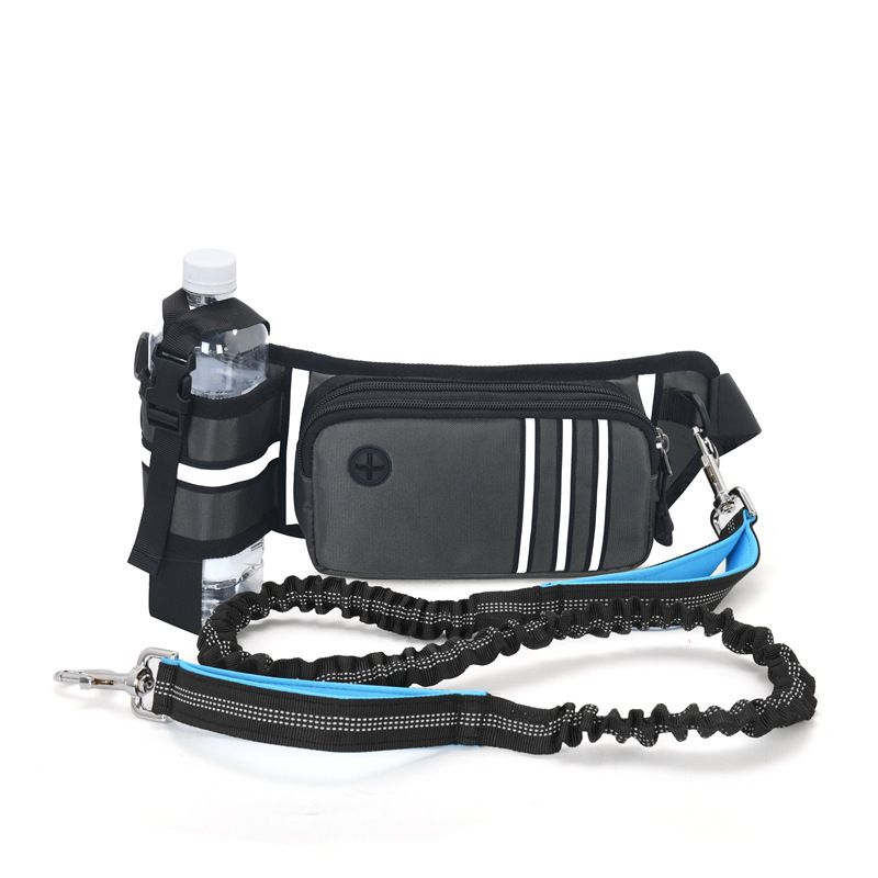 Hands Free Dog Leash Belt Bag With Reflective Strip For