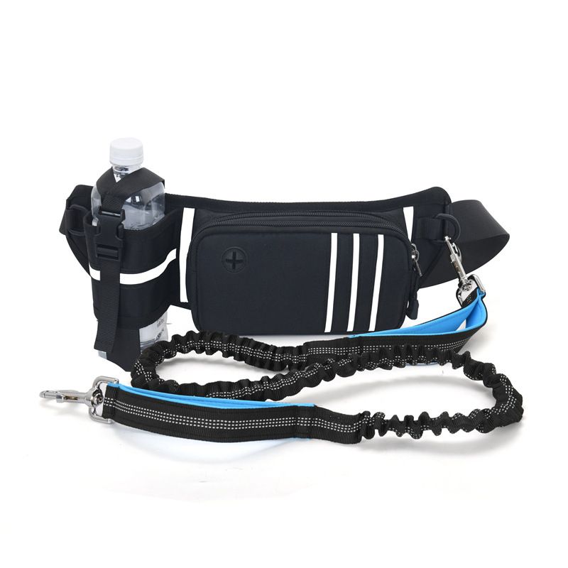 Hands Free Dog Leash Belt Bag With Reflective Strip For
