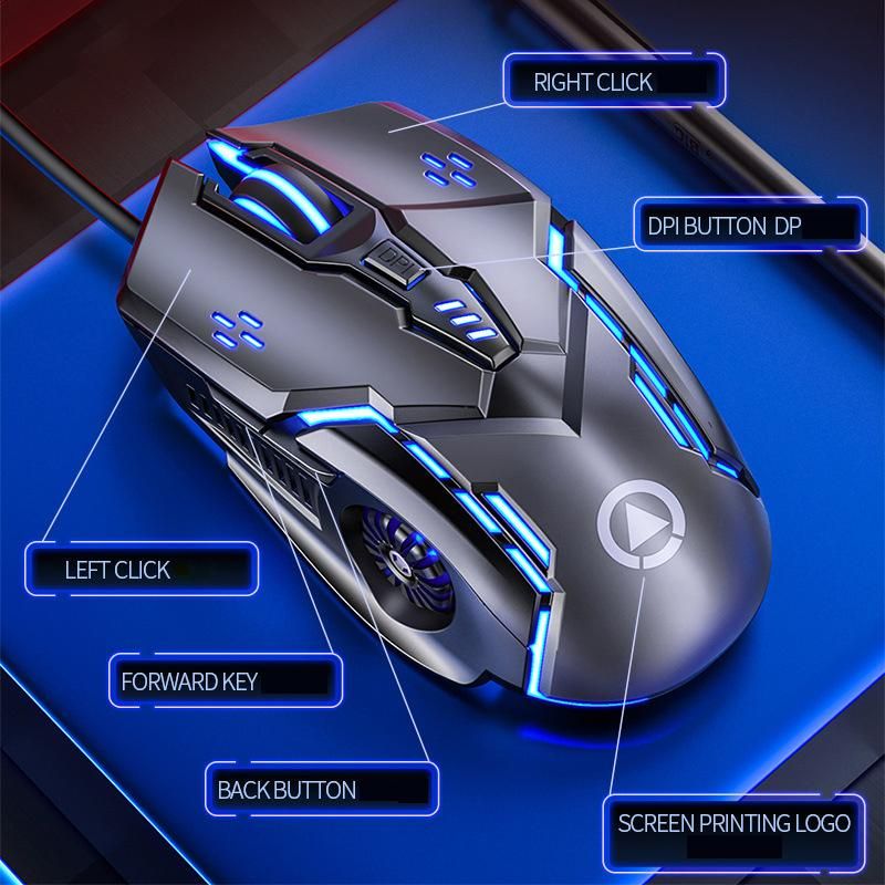 E-sport 3200 DPI Gaming Mouse Zero Delay 6D Mechanical Wired Mouse RGB Macro