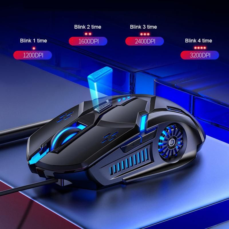 E-sport 3200 DPI Gaming Mouse Zero Delay 6D Mechanical Wired Mouse RGB Macro
