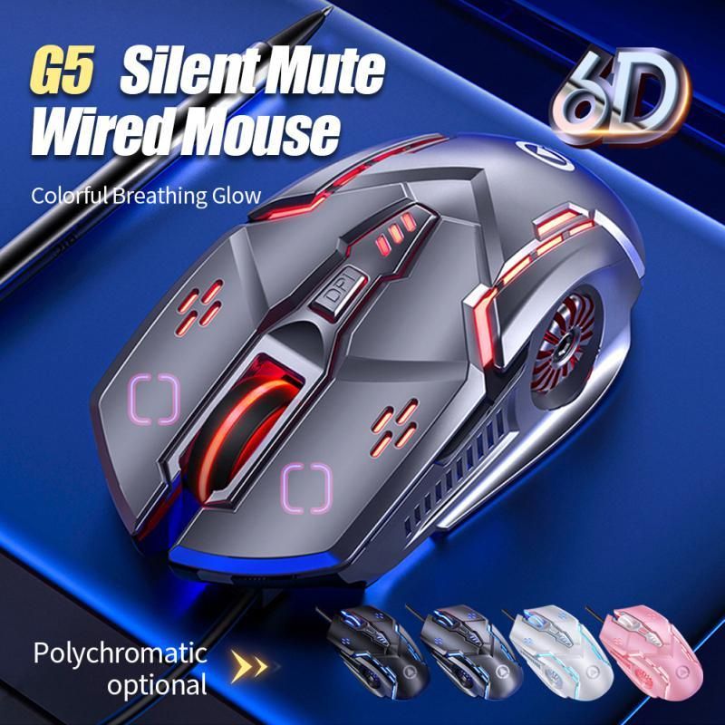 E-sport 3200 DPI Gaming Mouse Zero Delay 6D Mechanical Wired Mouse RGB Macro