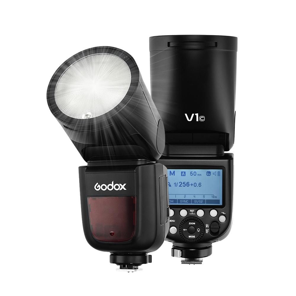 Godox V1C Professional Camera Flash Speedlite Speedlight Round Head Wireless 2.4G Compatible with Canon EOS Series 1500D 3000D 5D Mark lll 5D Mark ll for Wedding Portrait Studio Photography