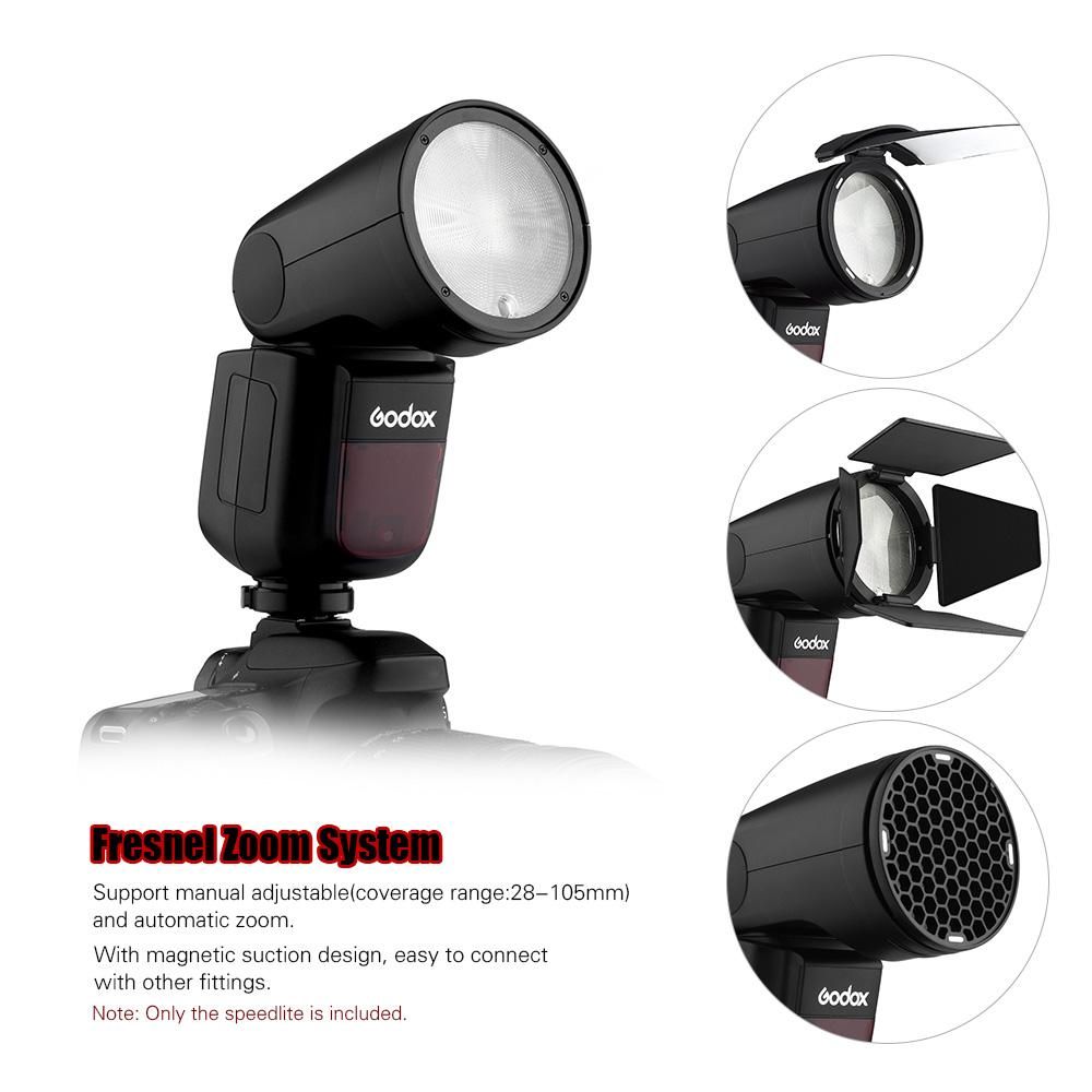Godox V1C Professional Camera Flash Speedlite Speedlight Round Head Wireless 2.4G Compatible with Canon EOS Series 1500D 3000D 5D Mark lll 5D Mark ll for Wedding Portrait Studio Photography