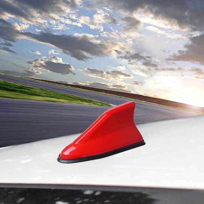 Shark Fin Antenna Universal Car Decoration AM FM Radio Signal Red