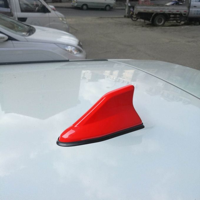 Shark Fin Antenna Universal Car Decoration AM FM Radio Signal Red