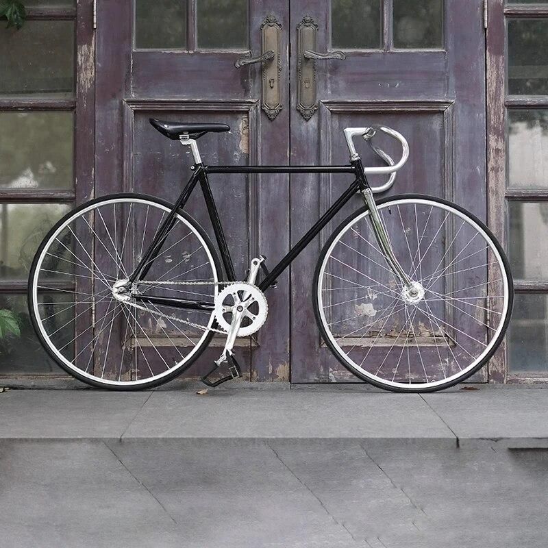 Single Speed Vintage Bike Crank Fixed Gear Crankset Sliver Road Bicycle Chainwheel Sprocket Wheel 165mm 44T 110PCD 6061 Aluminum