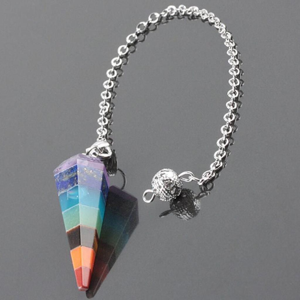 CHAKRA Gemstone Crystal Point Pendant Reiki  Necklace