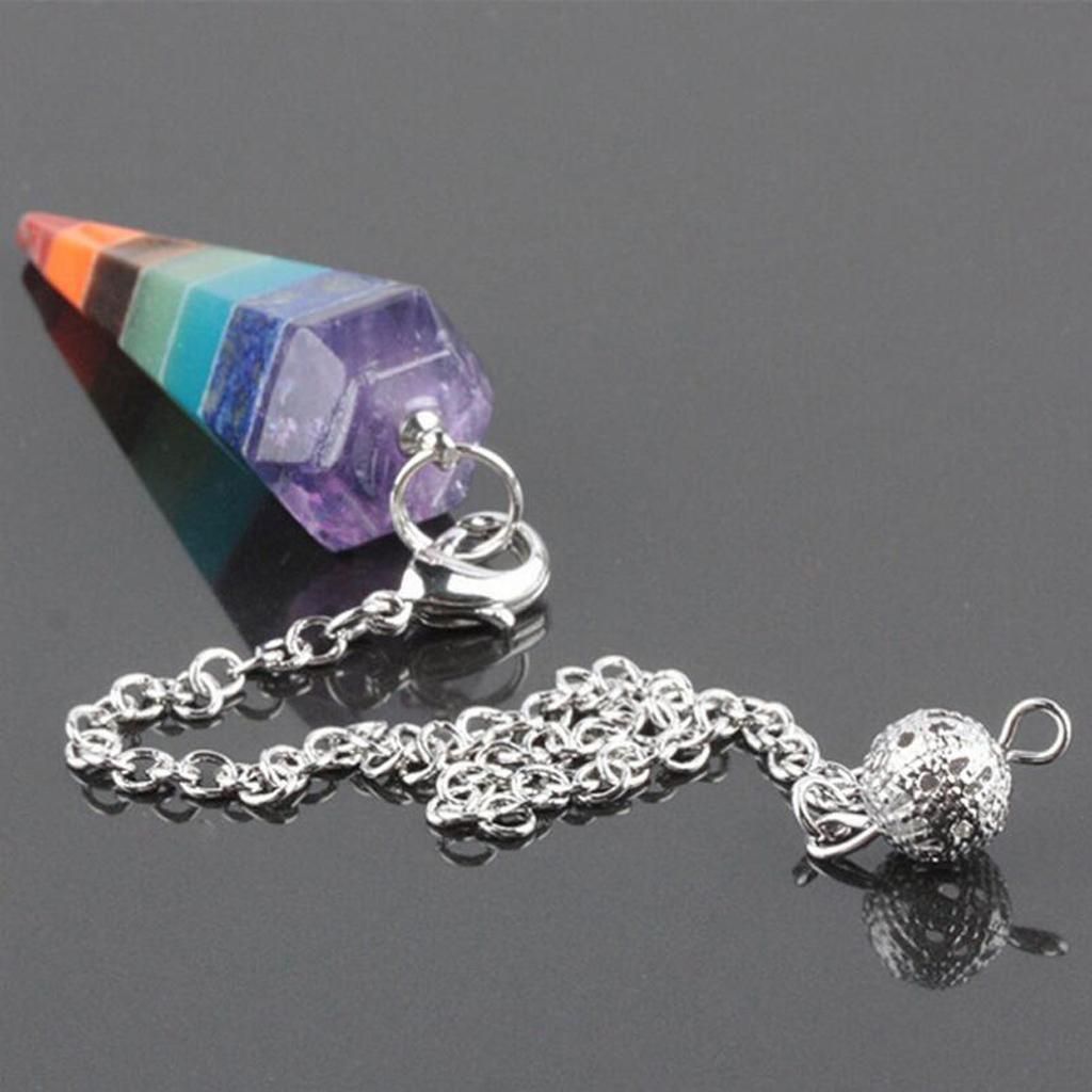 CHAKRA Gemstone Crystal Point Pendant Reiki  Necklace
