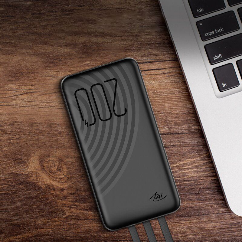 STAR 200C 20000mAh Faster Charging Power Bank With Built-in 3 Cables