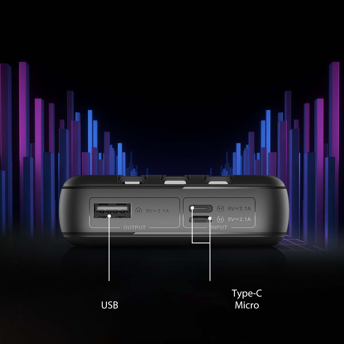STAR 200C 20000mAh Faster Charging Power Bank With Built-in 3 Cables