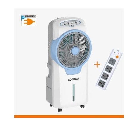 Rechargeable Air Cooler - Water Fan With Remote Control + Usb Power Socket-and-wheels
