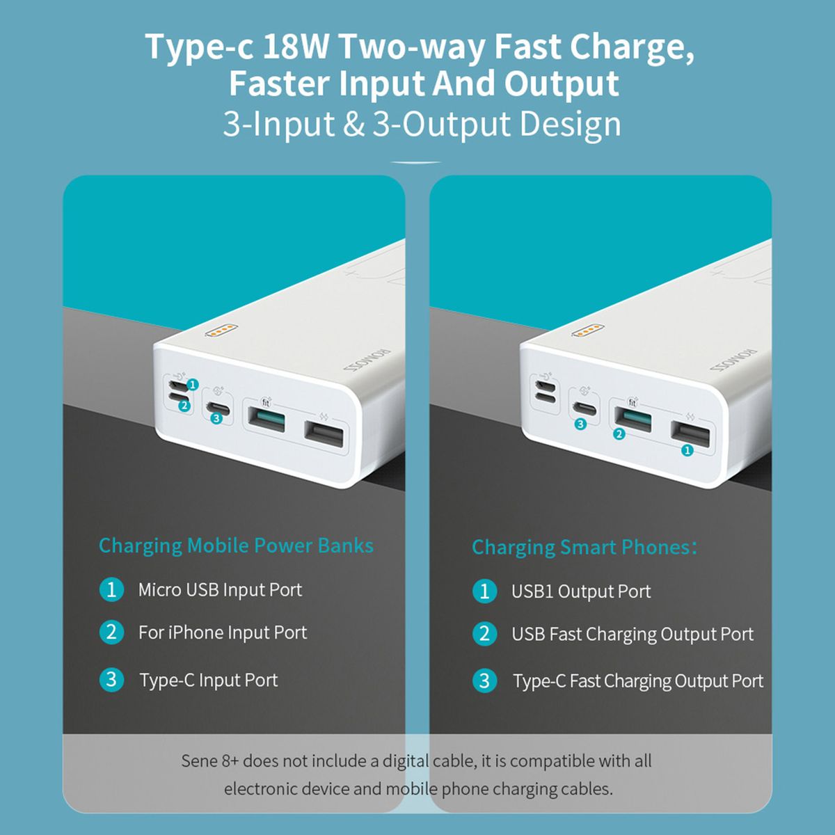 30000mAh Power Banks Two Way Fast Charge