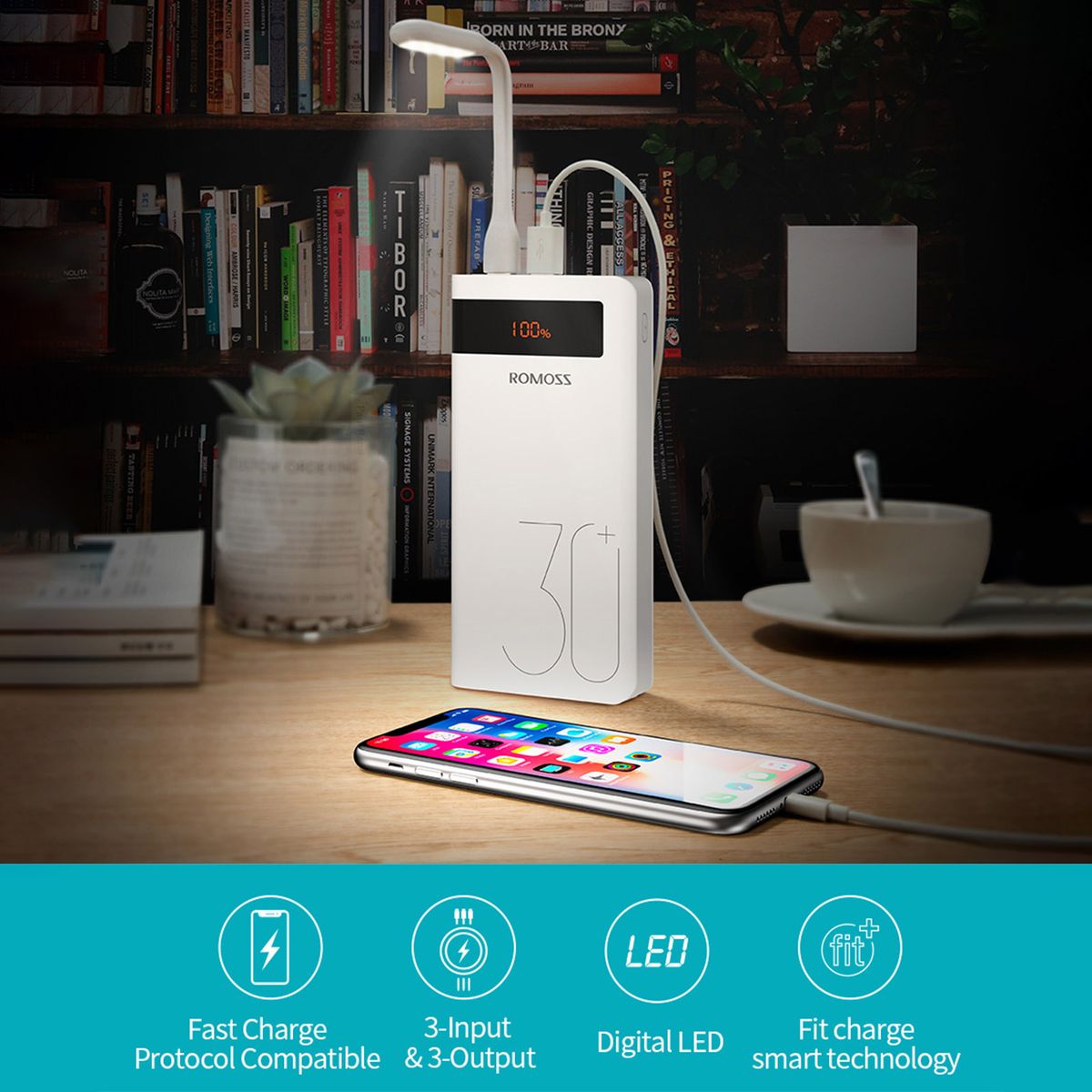 30000mAh Power Banks 18W Fast Charger LED Display