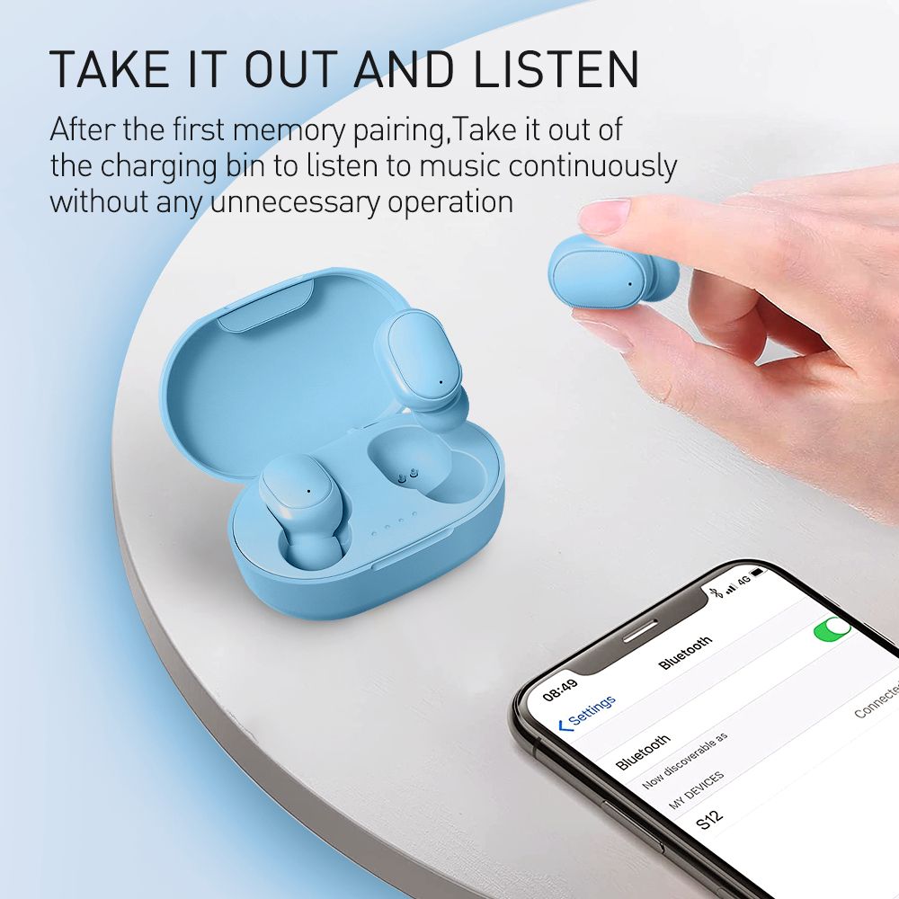 Wireless Earpods Bluetooth 5.0 Earphones Cute-Blue For Boys