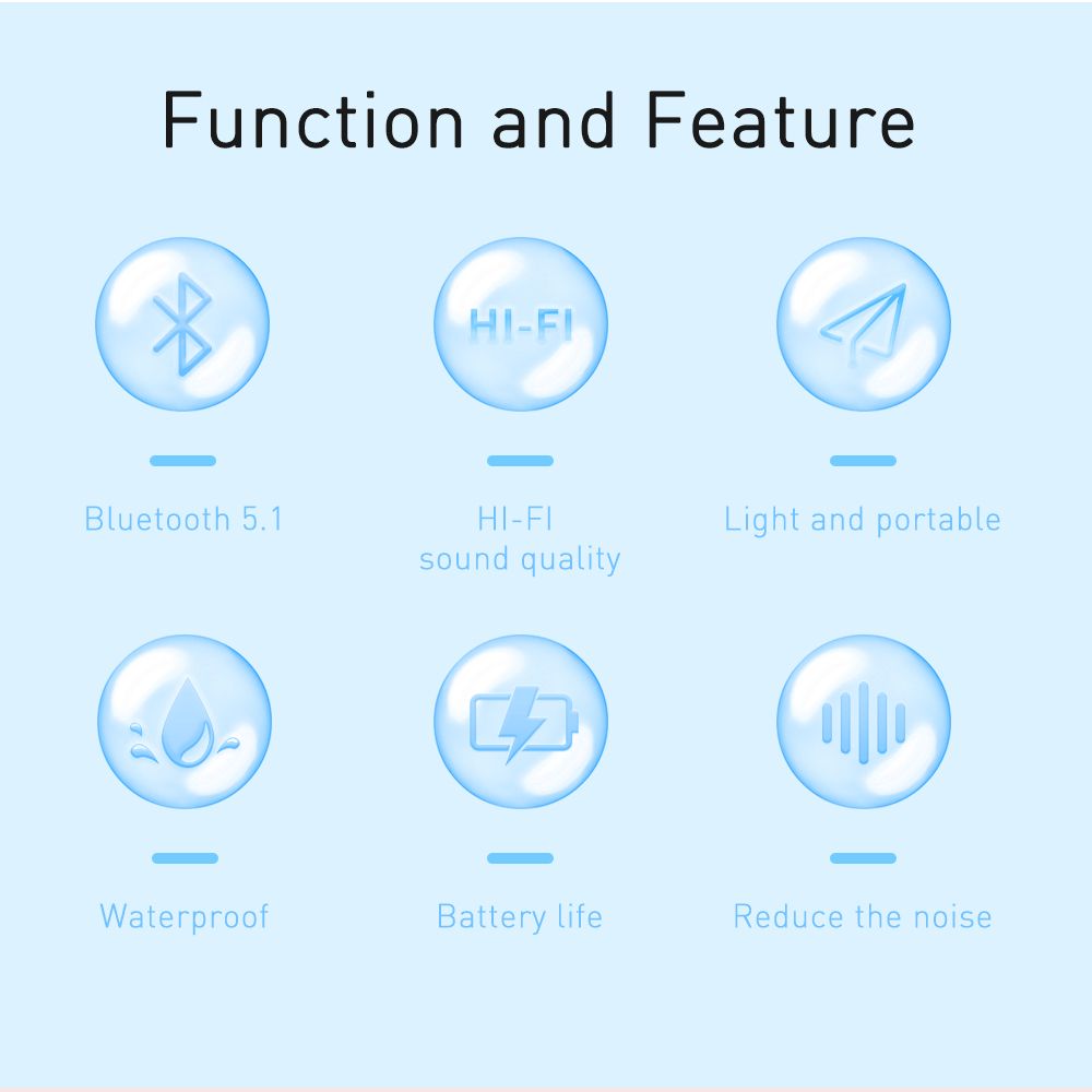 Wireless Earpods Bluetooth 5.0 Earphones Cute-Blue For Boys