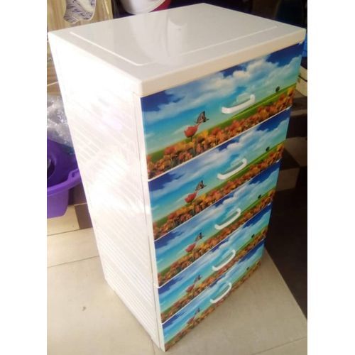 Flowered  Baby Plastic Wardrobe - 5 Layers