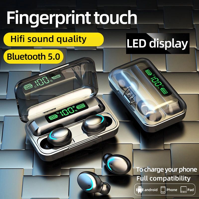 Bluetooth 5.0 Headphones Hifi 9D Stereo LED Charging Case Headsets