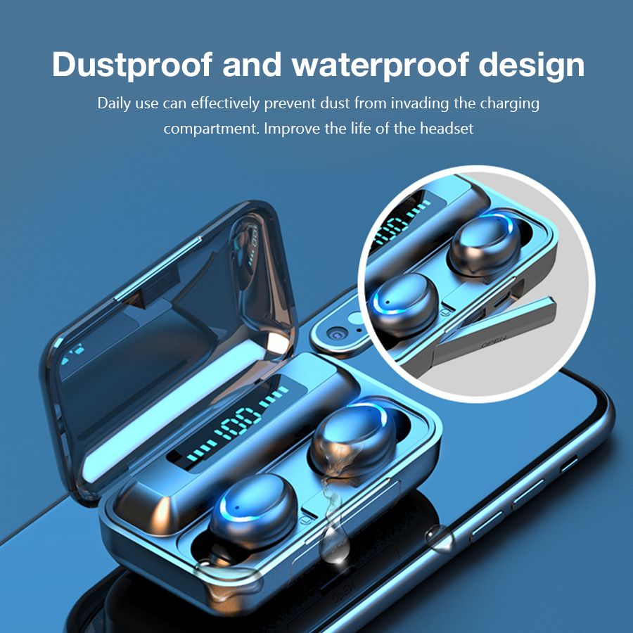 Bluetooth 5.0 Headphones Hifi 9D Stereo LED Charging Case Headsets