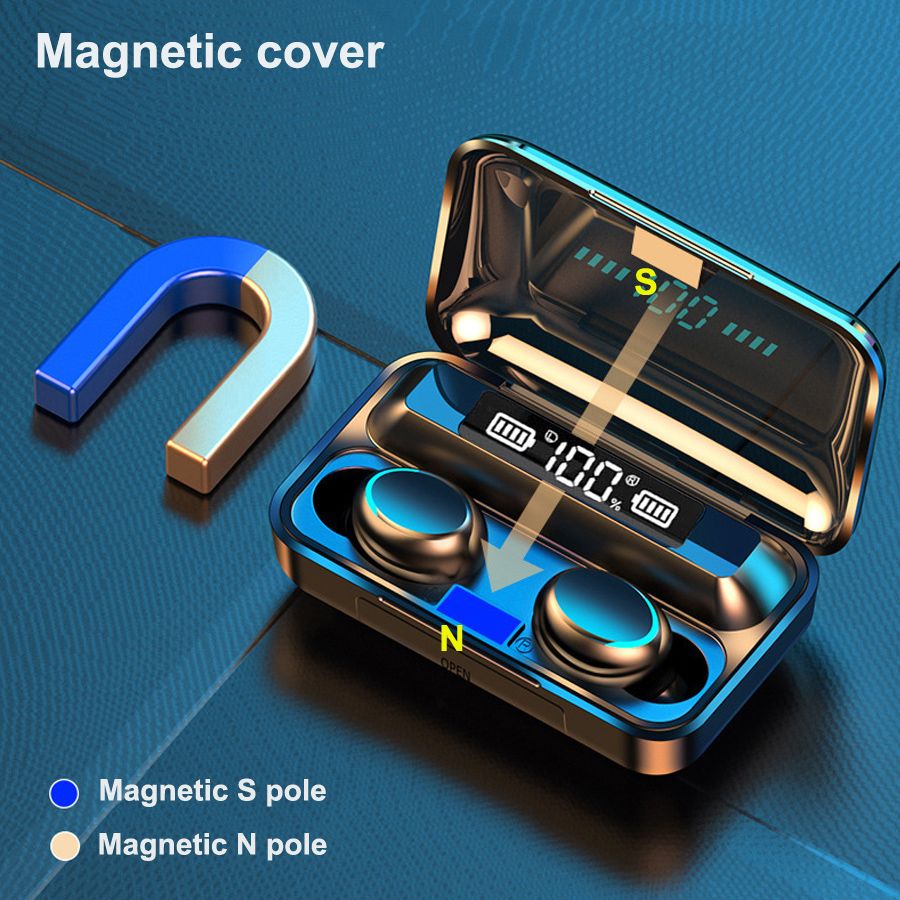 Bluetooth 5.0 Headphones Hifi 9D Stereo LED Charging Case Headsets