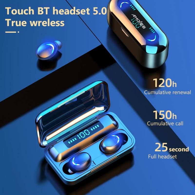 Bluetooth 5.0 Headphones Hifi 9D Stereo LED Charging Case Headsets