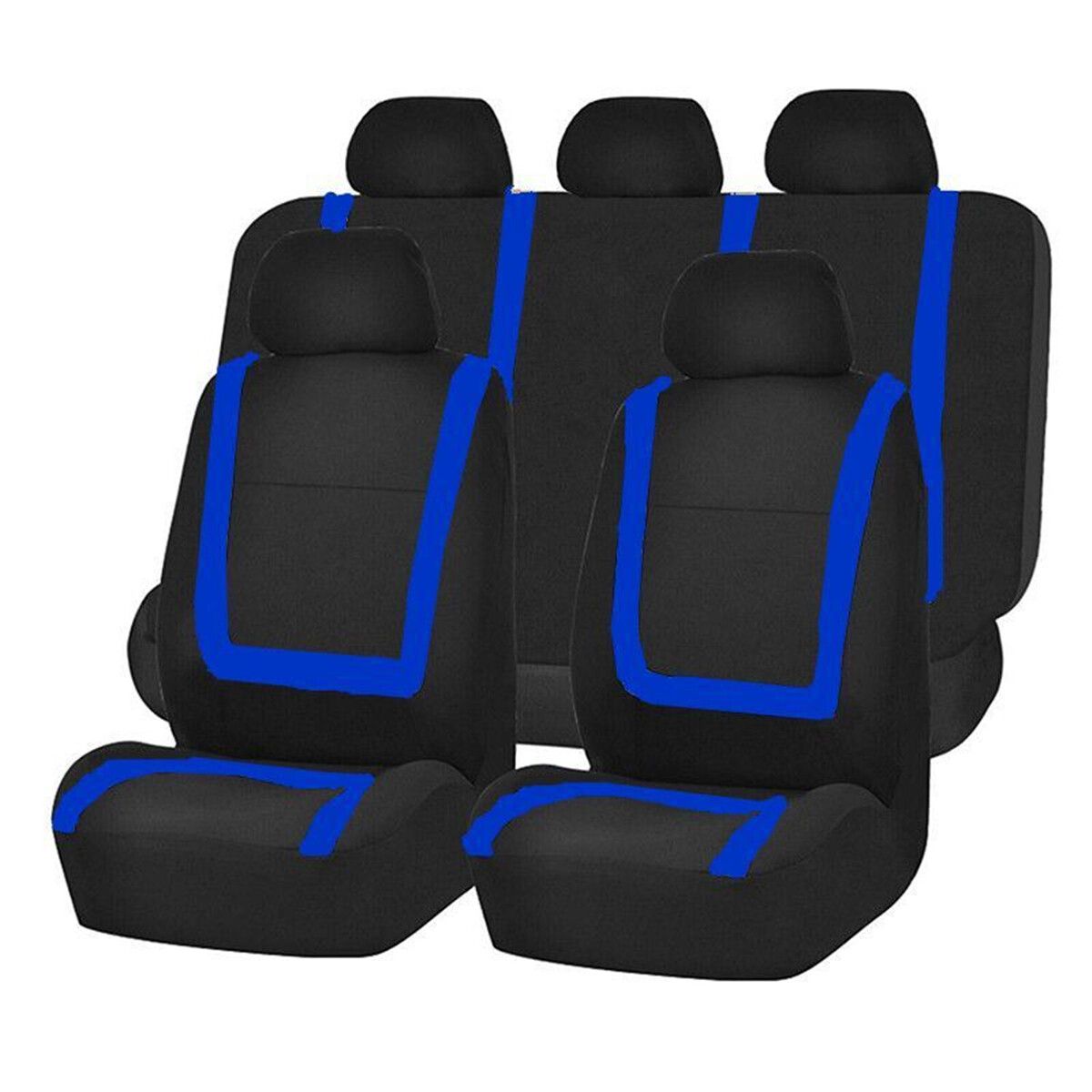 9Pcs/Set Adjustable Universal Car Seat Covers With Tire Track Detail Styling Car Seat Protector For All Cars Beige