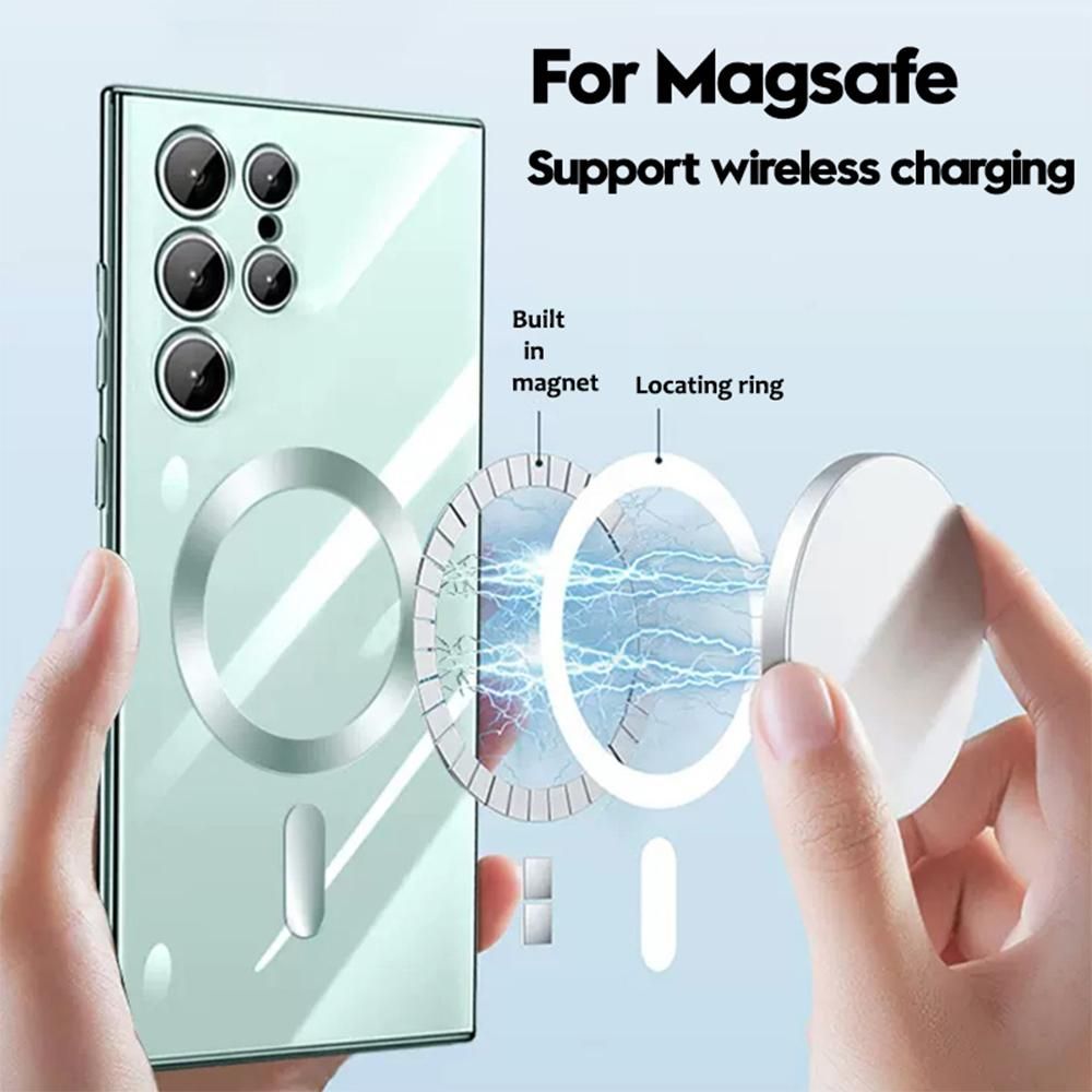 For Samsung S23 Ultra S22 S21 Plus Magsafe Magnetic Wireless Charging Case