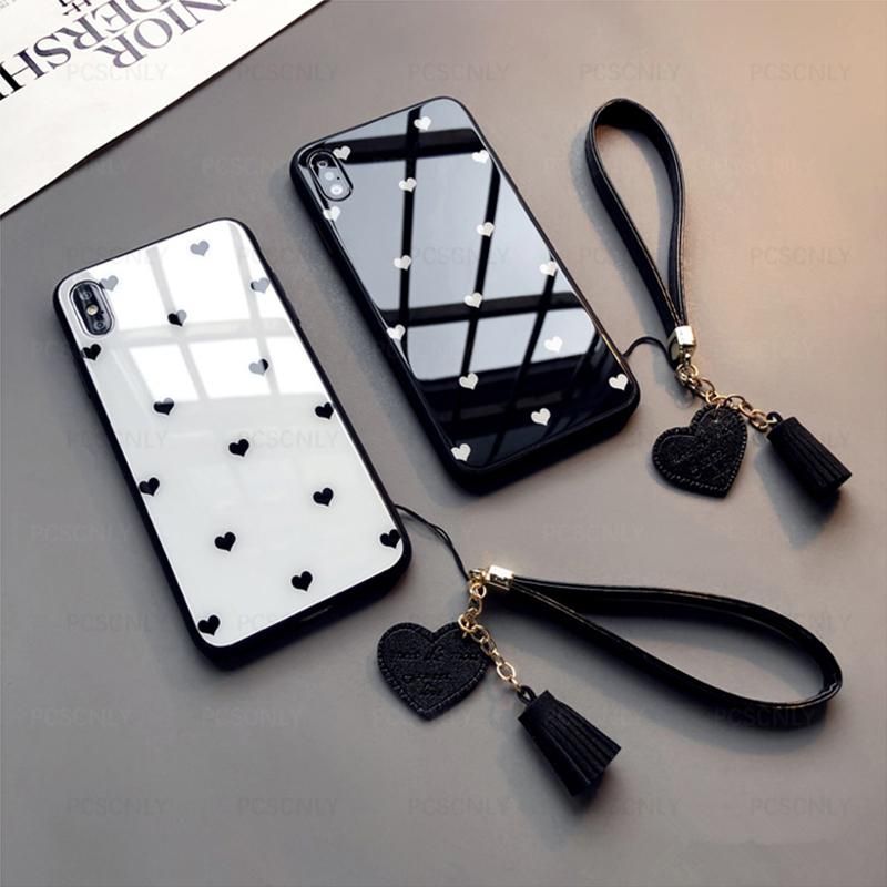 Glass Case For Samsung Galaxy A14 M14 A24 A34 A54 5G Fashion Love Heart Hard Phone Cover
