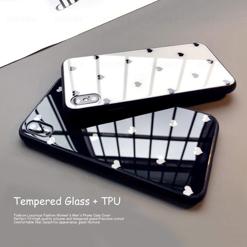 Glass Case For Samsung Galaxy A14 M14 A24 A34 A54 5G Fashion Love Heart Hard Phone Cover