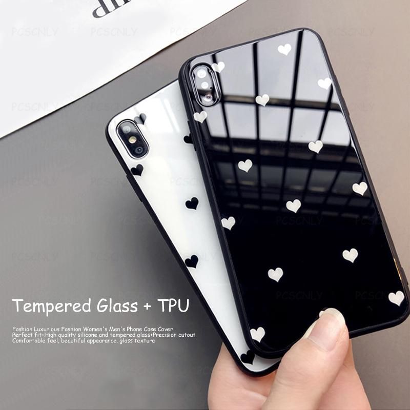 Glass Case For Samsung Galaxy A14 M14 A24 A34 A54 5G Fashion Love Heart Hard Phone Cover