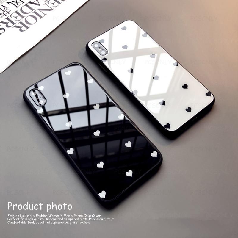 Glass Case For Samsung Galaxy A14 M14 A24 A34 A54 5G Fashion Love Heart Hard Phone Cover