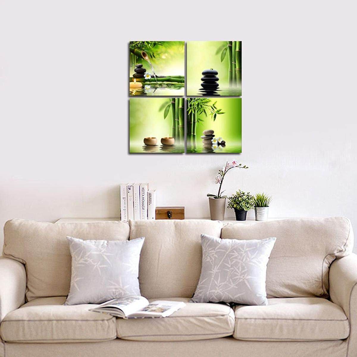 4Pcs Zen Bamboo HD Picture Canvas Modern Art Wall Decor Unframed