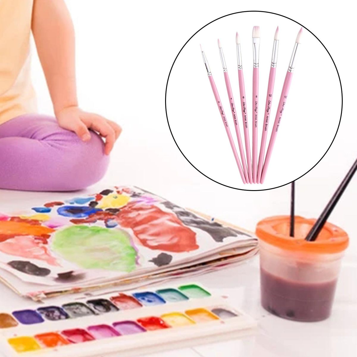 Round Watercolor Paint Brushes High Quality Nylon