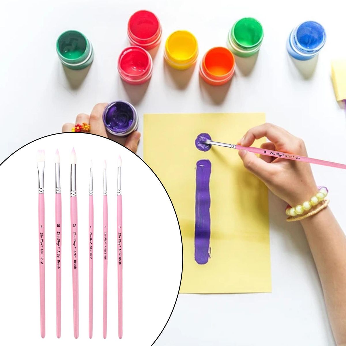 Round Watercolor Paint Brushes High Quality Nylon