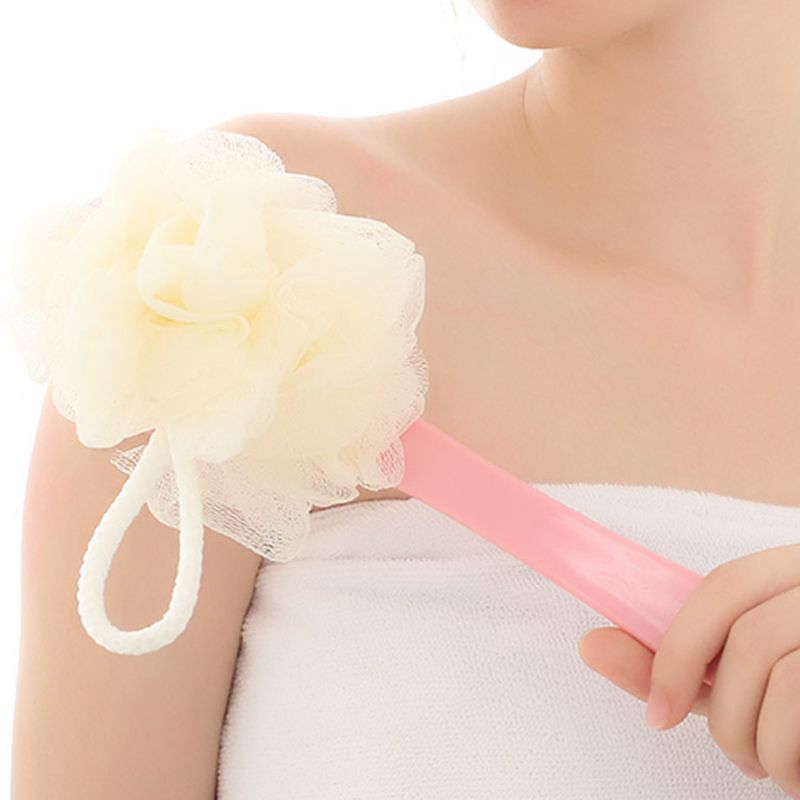 Back Scrubber Bath Mesh Sponge  Brush With Bristles And Loofah