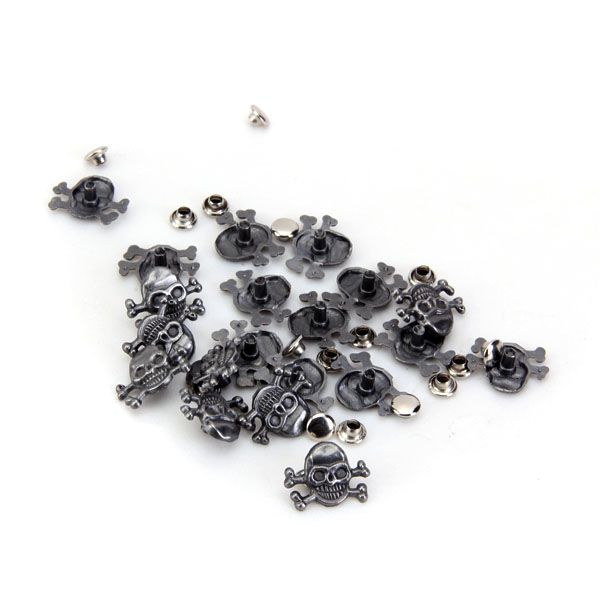 20Pcs Antique Pirate Skull Stud Rivet Grommet Eyelet Jeans DIY Craft