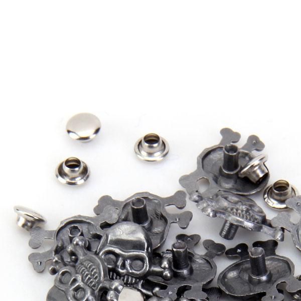 20Pcs Antique Pirate Skull Stud Rivet Grommet Eyelet Jeans DIY Craft