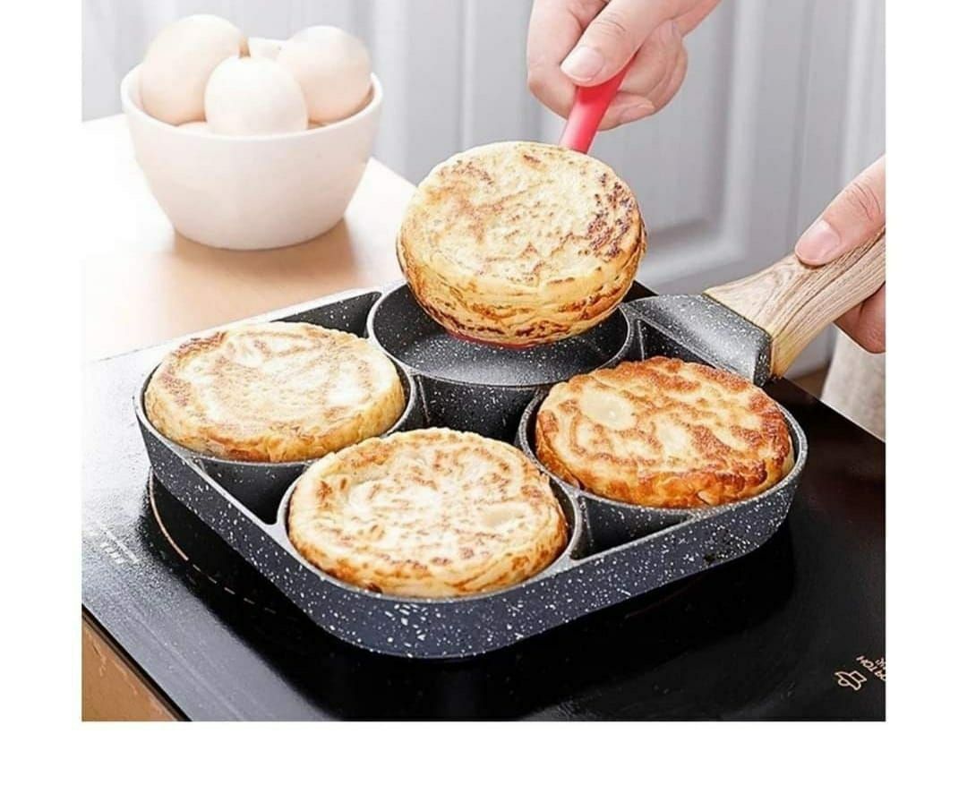 4-Hole Omelet Pan For Burger ,Eggs Ham ,PanCake Pan