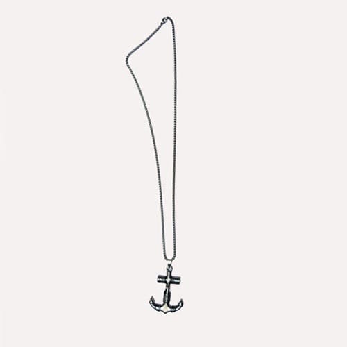 Mens Anchor Pendant & Necklace