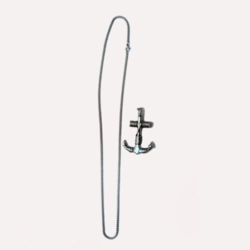 Mens Anchor Pendant & Necklace