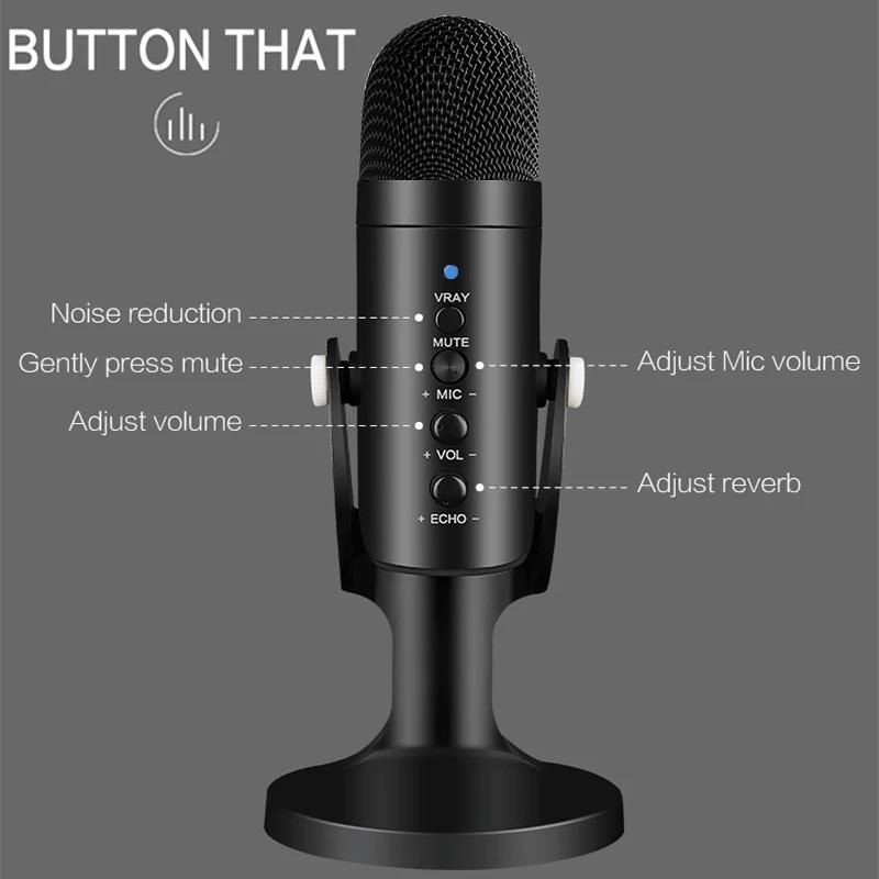 USB Condenser Microphone for Computer USB PC Microphone Mic Stand POP Filter to Gaming Streaming Podcasting Recording Headphone