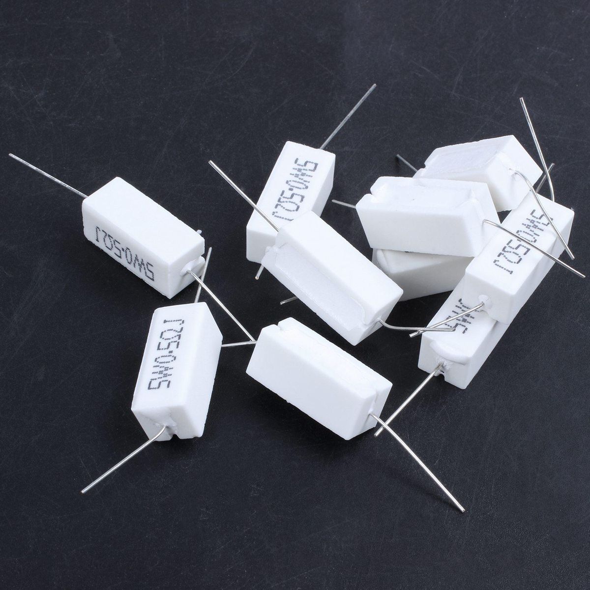 10 Pcs Axial Lead Ceramic Cement Resistor 05 Ohm 5W