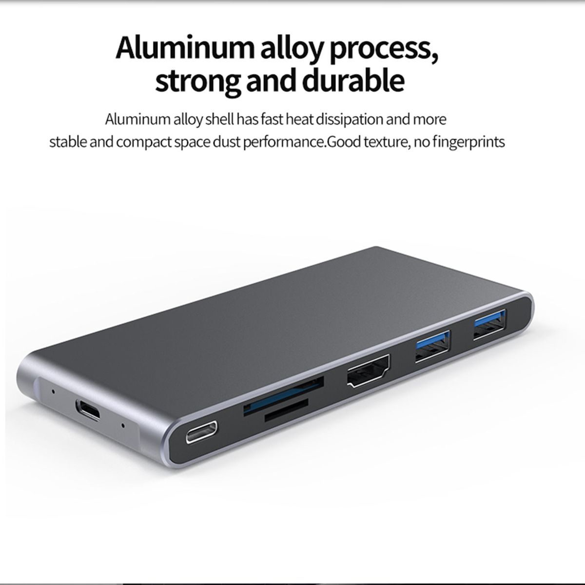 USB C Docking Station M.2 SD/TF Card Reader Slots Type C 6 In 1