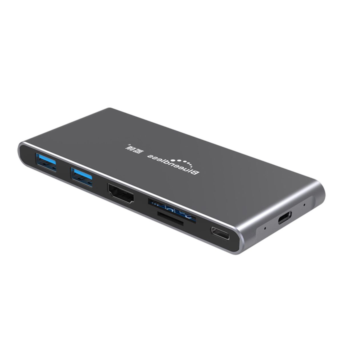 USB C Docking Station M.2 SD/TF Card Reader Slots Type C 6 In 1