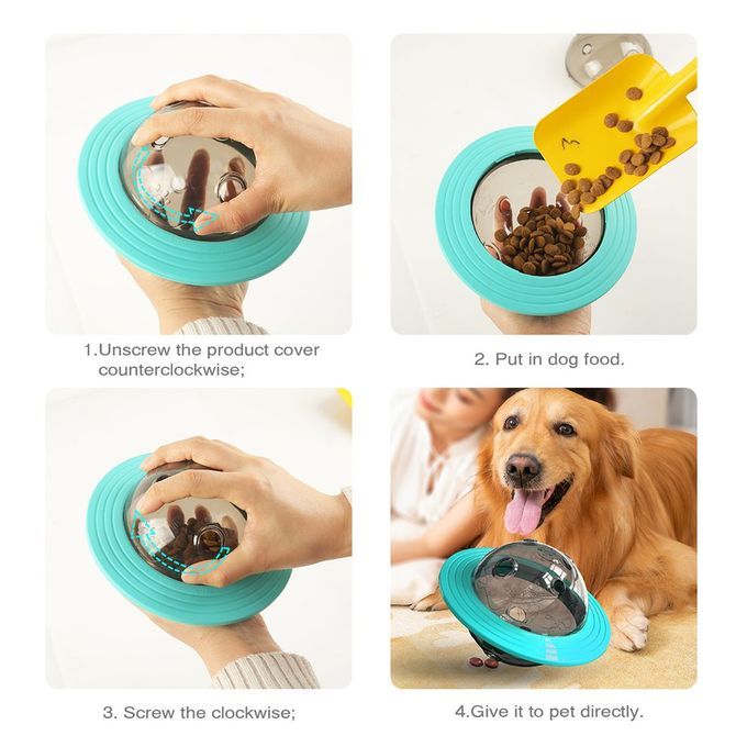 Bite Resistant Dog Toy Flying Sau Er Food  Ller Edu Ational Devi E-lake Blue