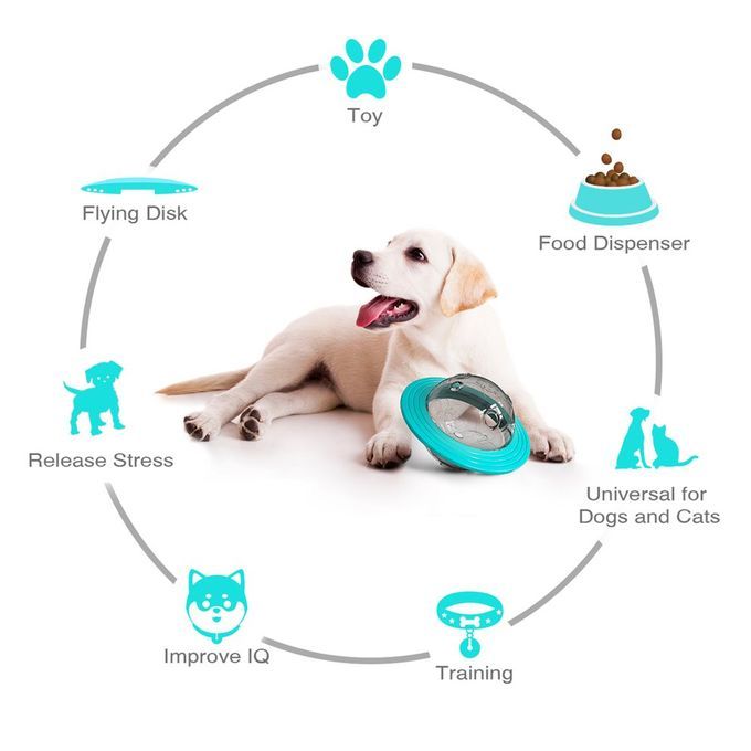 Bite Resistant Dog Toy Flying Sau Er Food  Ller Edu Ational Devi E-lake Blue