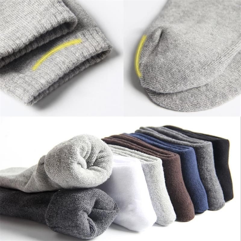 10Pairs/Lot Men's Socks Cotton High-quality Business Thickening Socks Mid-tube Socks Warm Cotton Terry Winter Snow Socks Thick